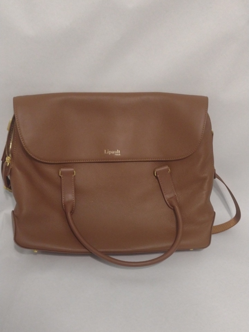 Lipault Brown Leather Satchel (J1024)